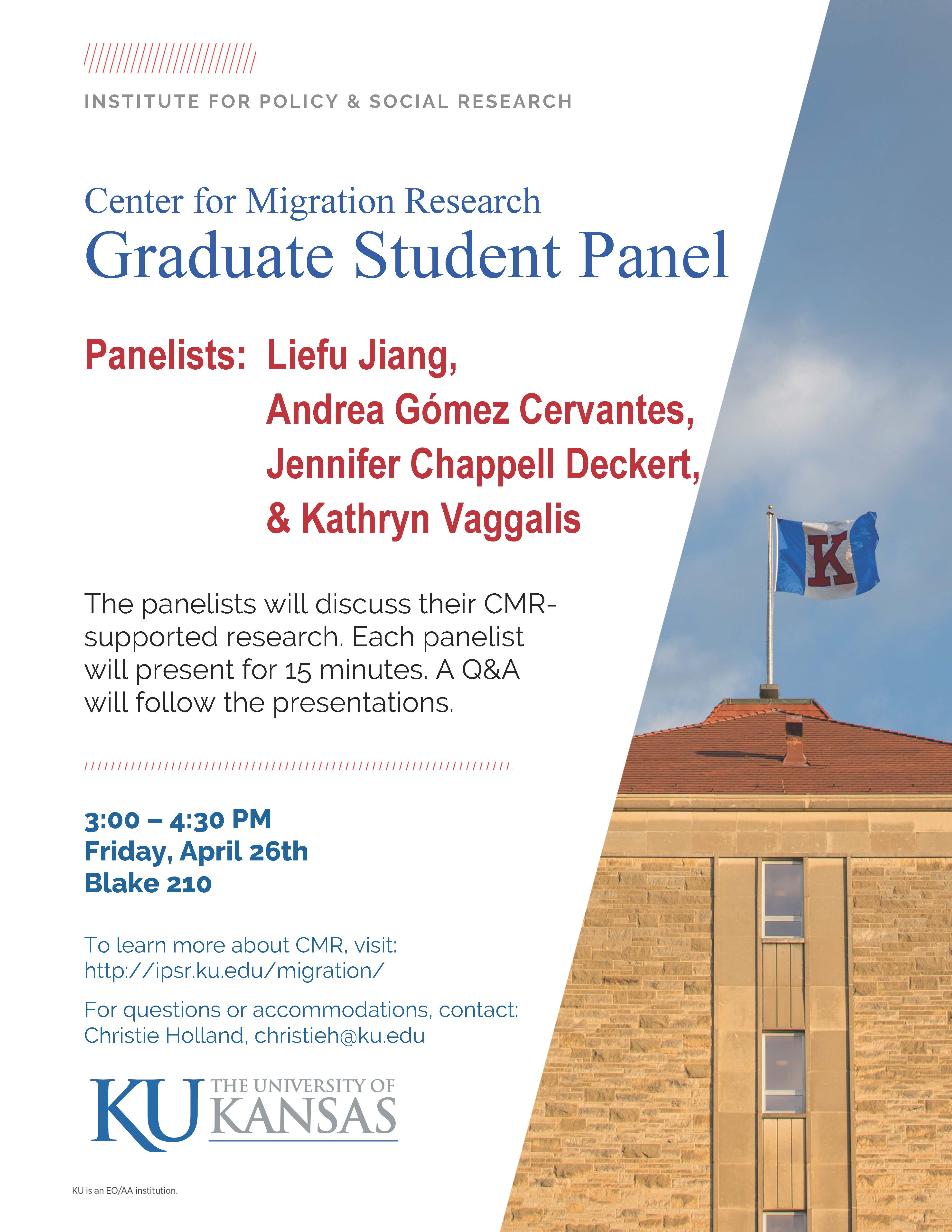 Flyer for CMR Graduate Stuent Panel