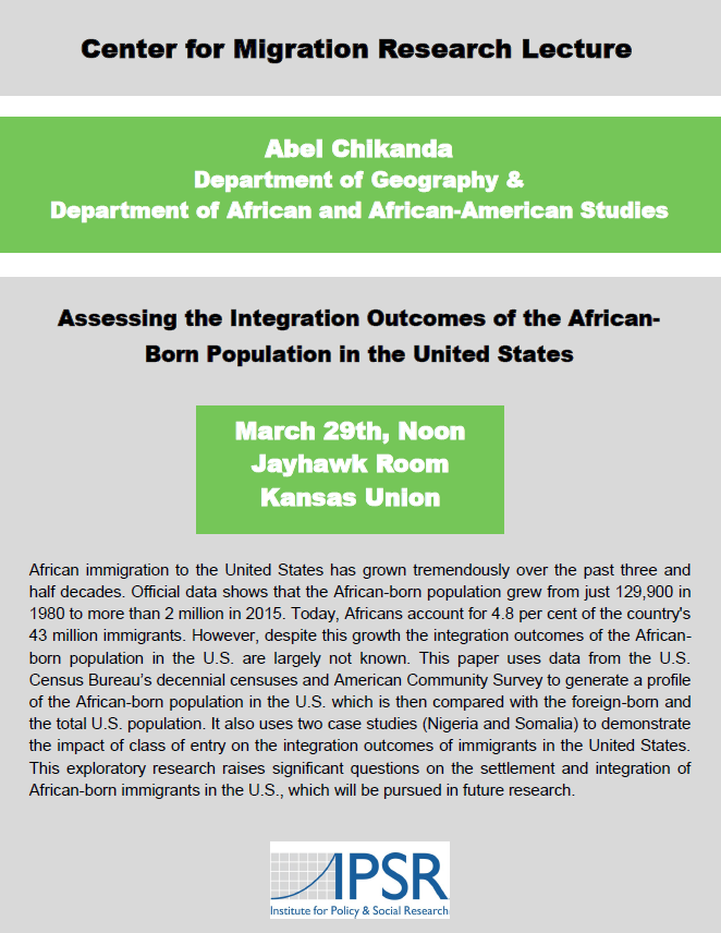 Flyer for CMR Lecture by Abel Chikanda